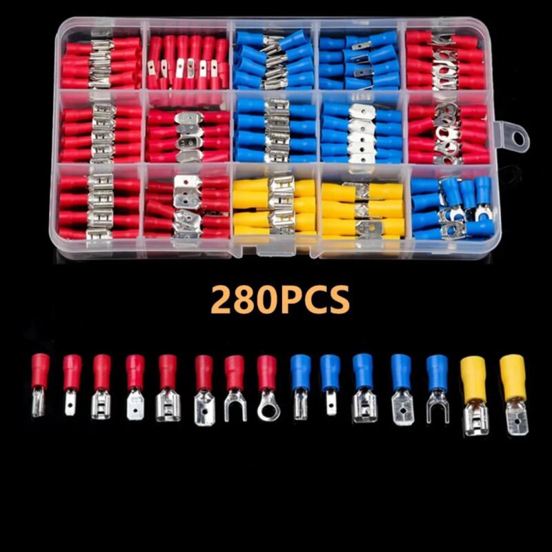 280PCS Wire Connector Kit – Μονωμένα Αρσενικά/Θηλυκά Τερματικά Crimp  Spade