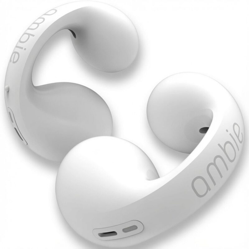 Ambie AM-TW01/WC In-Ear Bluetooth Handsfree Ακουστικά με Θήκη Φόρτισης – Λευκό