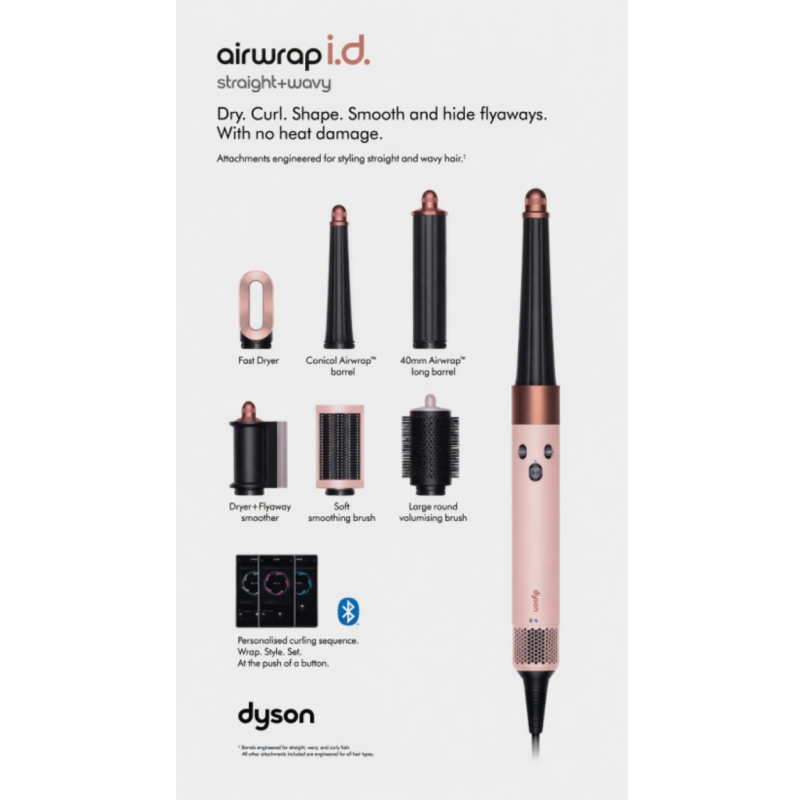 Dyson HS08 Airwrap i.d.™ Bluetooth Multi‑Styler & Dryer 1300W – Straight + Wavy (Lila Edition)