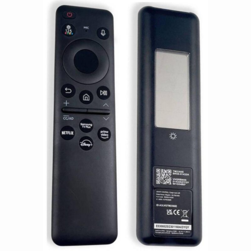 Samsung BN59‑01432D – Συμβατό Ηλιακό Τηλεχειριστήριο με Φωνητικό Έλεγχο & Bluetooth για Smart TV