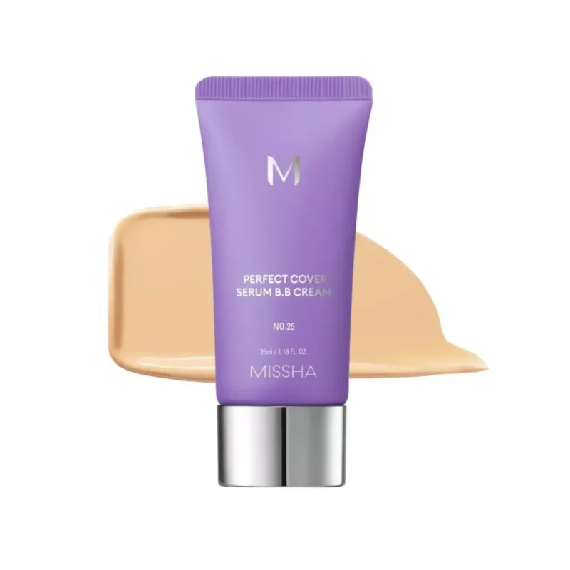 Missha M Perfect Cover Serum BB Cream No.25 Warm Beige – Κρέμα Προσώπου BB με Ομοιόμορφη Κάλυψη 35ml