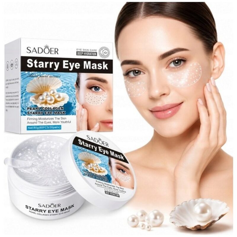 Sadoer Pearl Collagen Eye Mask 60pcs – Επιθέματα Ματιών με Εκχύλισμα Μαργαριταριού & Κολλαγόνο