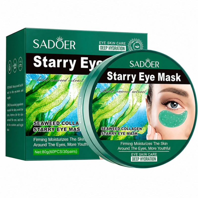 Sadoer Seaweed Collagen Eye Mask 60pcs – Επιθέματα Ματιών Σύσφιξης & Αναζωογόνησης με Κολλαγόνο Φυκιών