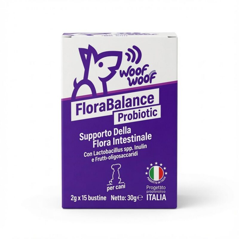 Woof Woof Wellness FloraBalance Probiotic για Σκύλους – 15 Φακελάκια – Υποστήριξη Εντερικής Χλωρίδας & Πέψης